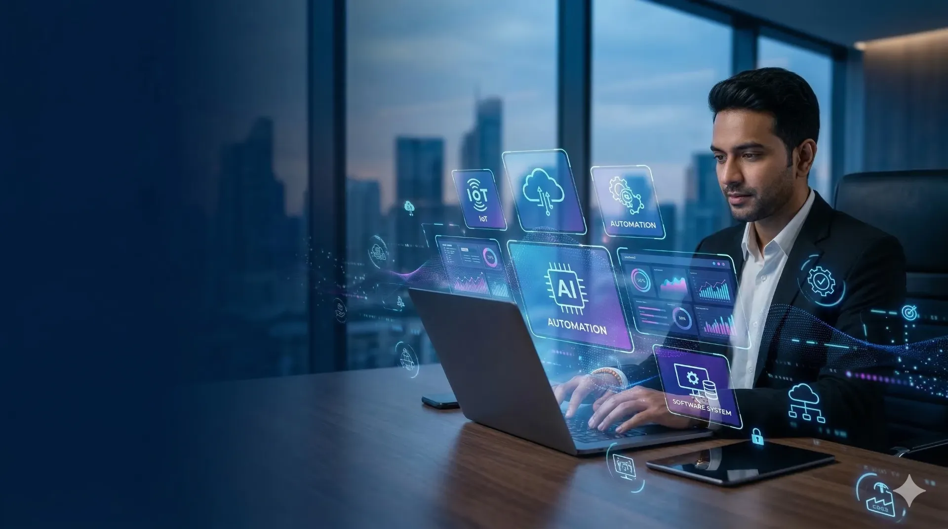 Digital technology interface overlay representing innovation and expertise about EIT solutions.