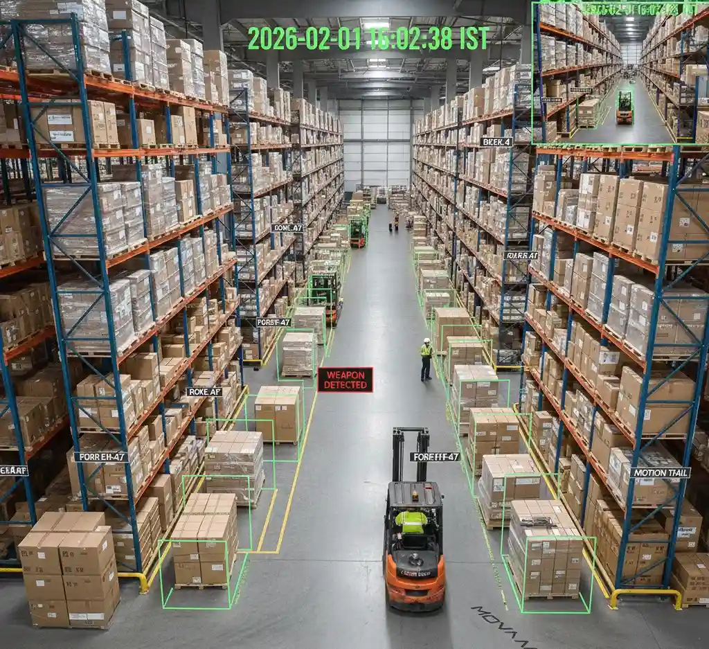 Warehouse tracking with computer vision for business automation.