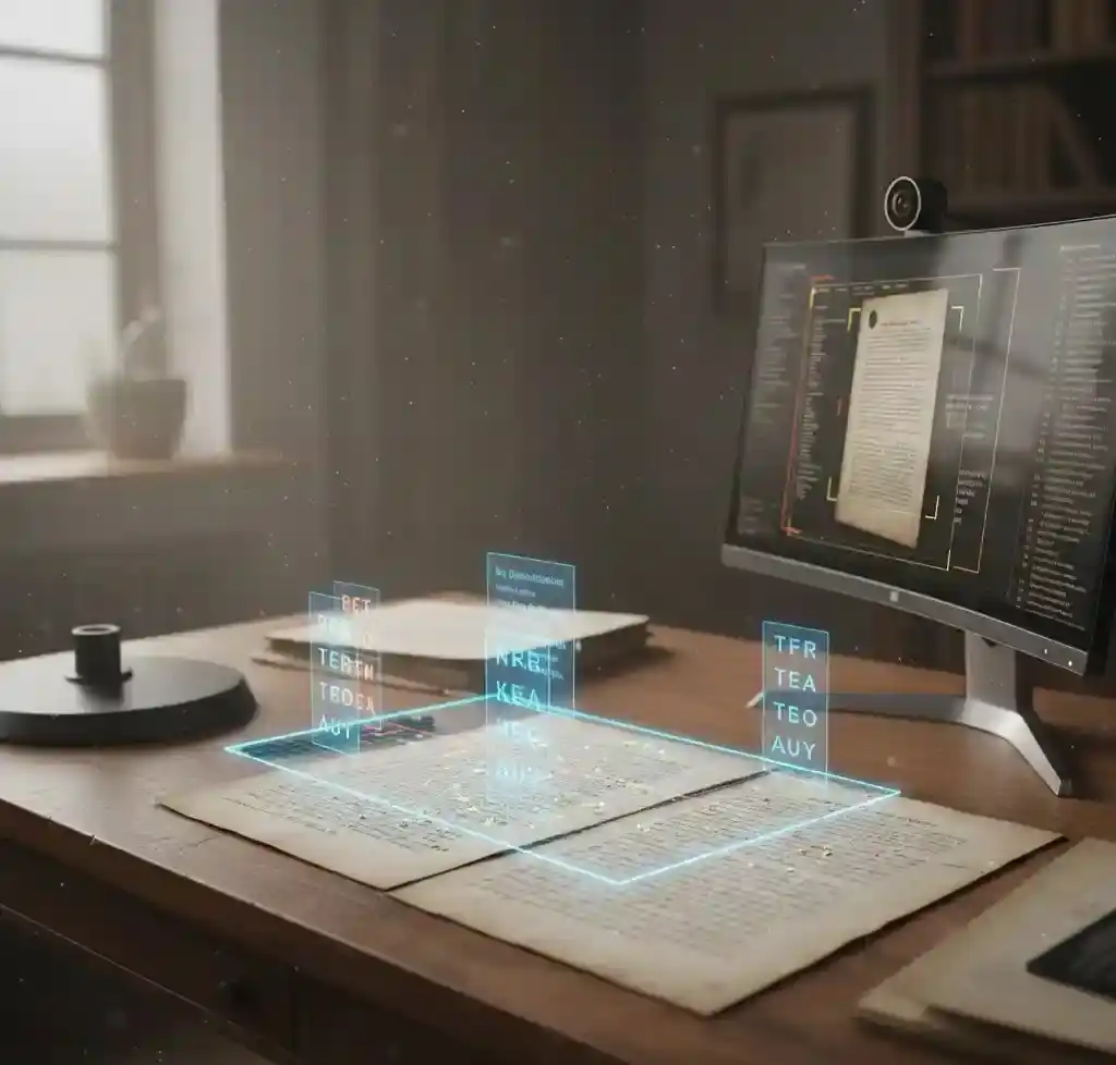 Holographic interface for OCR (Optical Character Recognition) services.