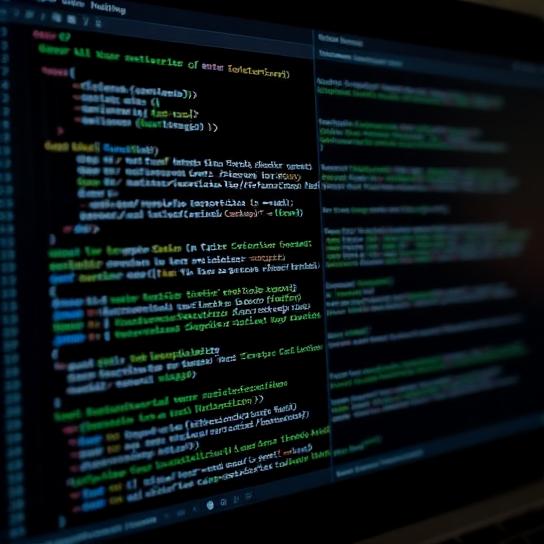 Embedded software code displayed on screen for iot hardware development.