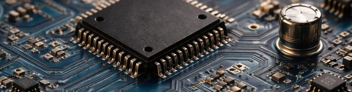 Close-up of circuit board components assembled for advanced iot hardware development.