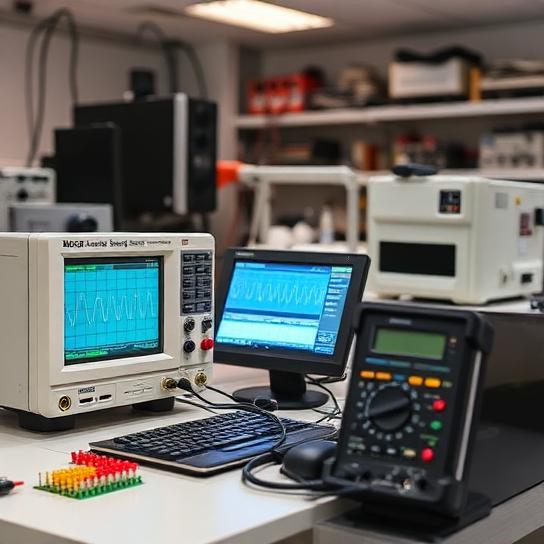 Electronics production line assembling circuit boards in advanced hardware manufacturing facilities.